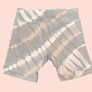 Victoria’s Secret Pink, Spandex Active Shorts, Blue Tie-Dye, Size Large
